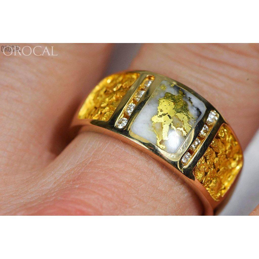 Orocal Gold Nugget/Quartz Men's Ring with Diamonds RM732LDNQ-Destination Gold Detectors