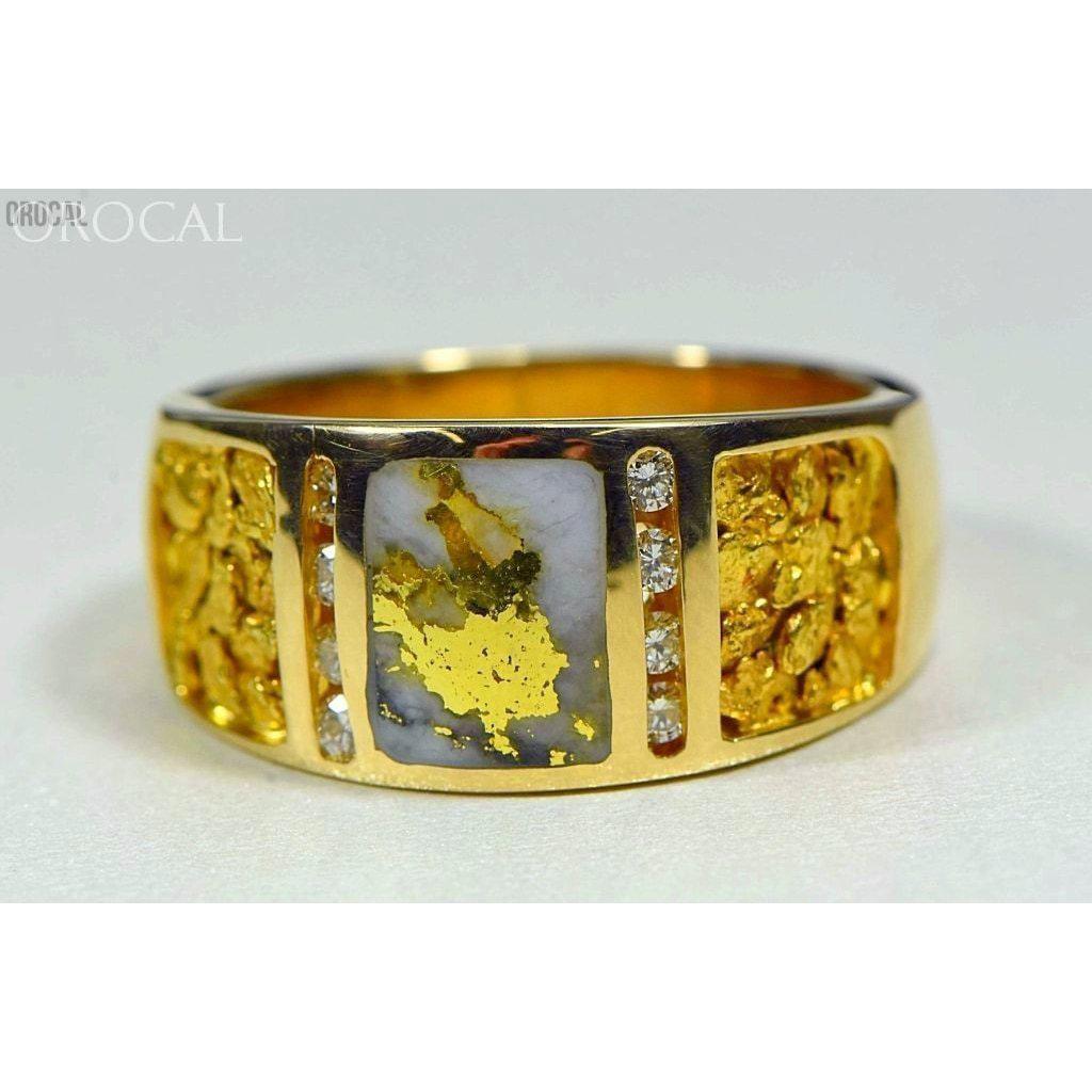 Orocal Gold Nugget/Quartz Men's Ring with Diamonds RM732LDNQ-Destination Gold Detectors