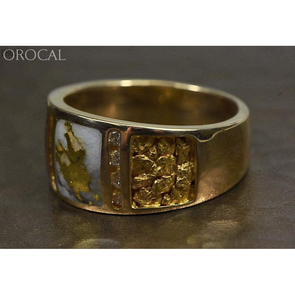 Orocal Gold Nugget/Quartz Men's Ring with Diamonds RM732LDNQ-Destination Gold Detectors