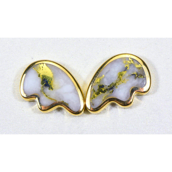 Orocal Gold Quartz Bear Earrings Post Backs EBR1MHQ-Destination Gold Detectors