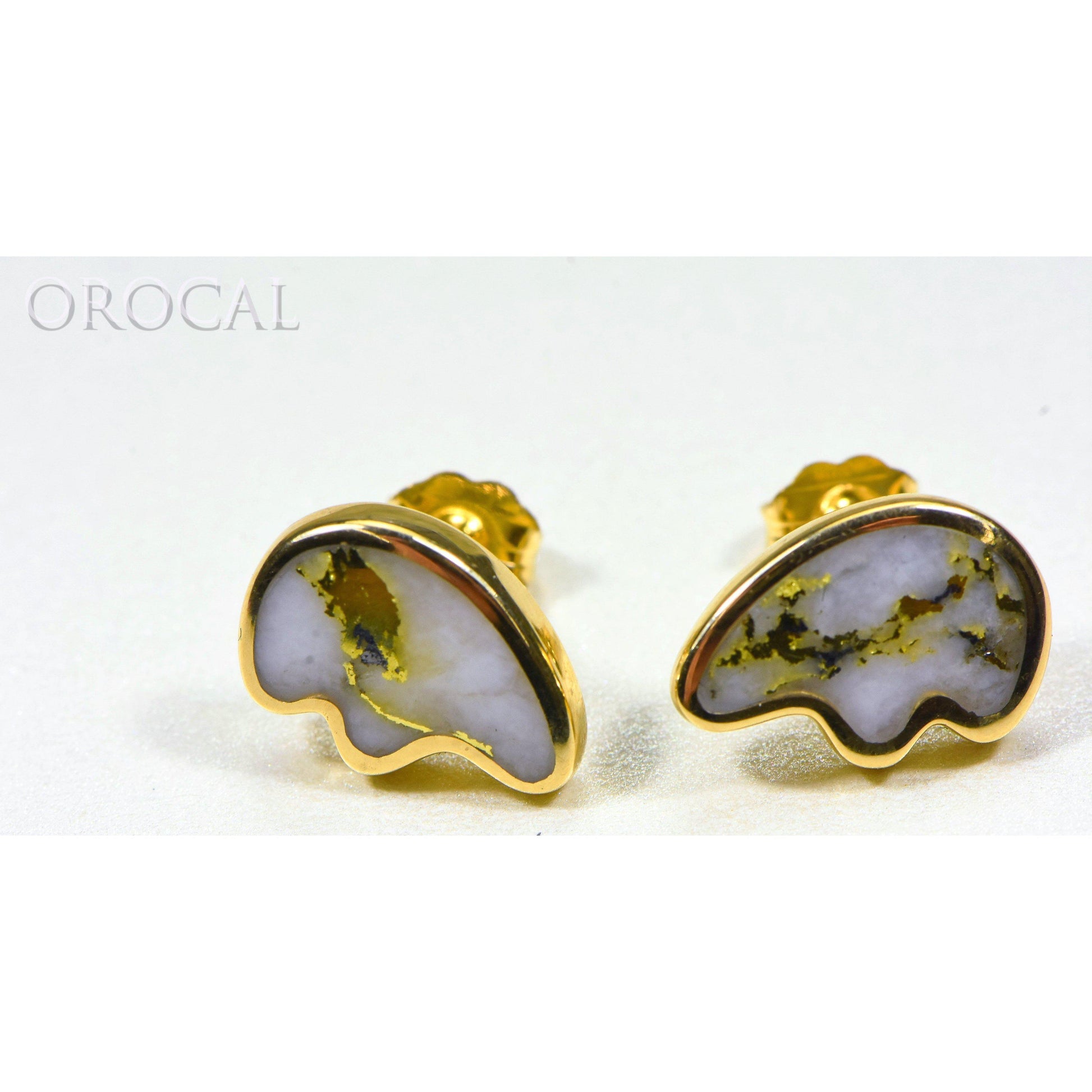 Orocal Gold Quartz Bear Earrings Post Backs EBR1MHQ-Destination Gold Detectors