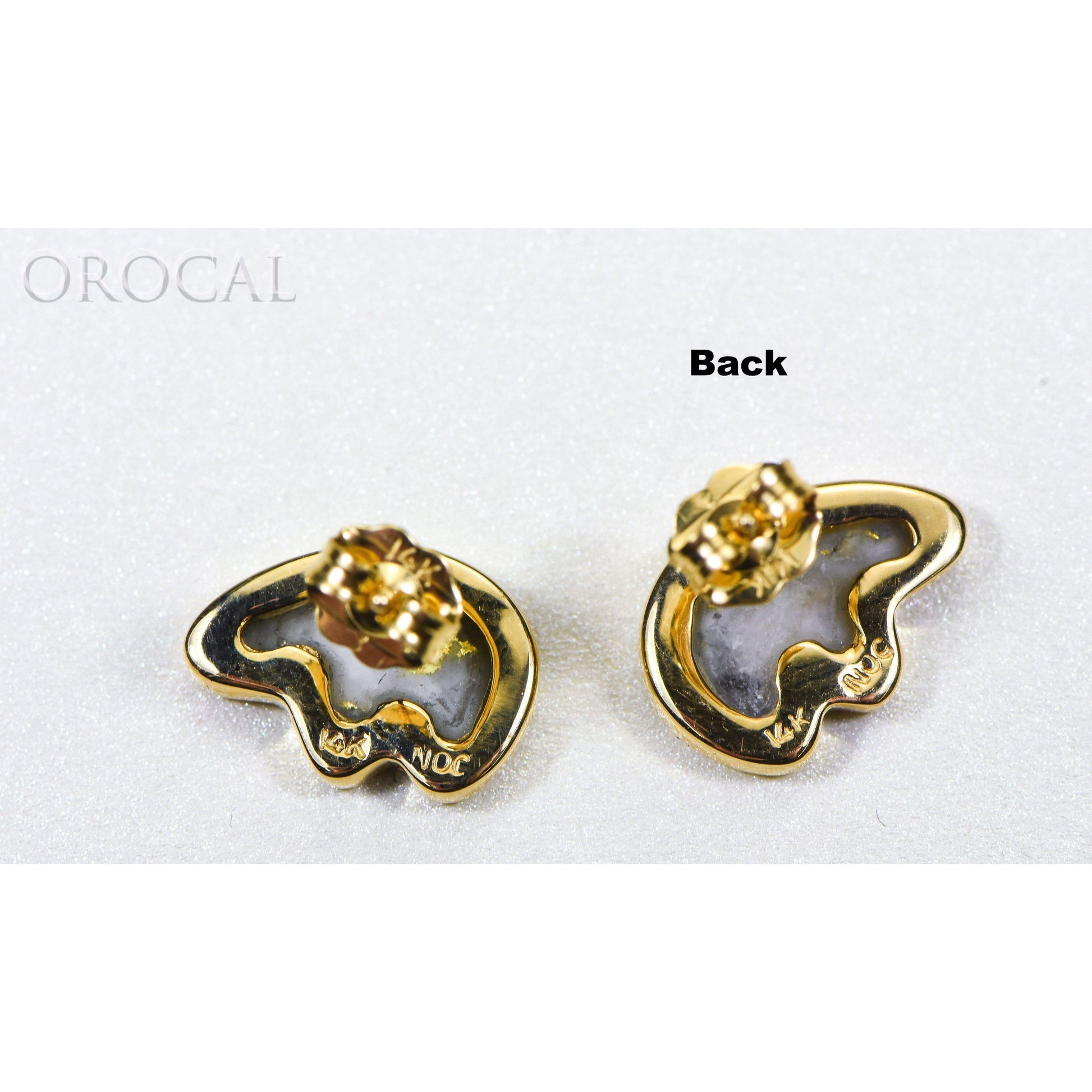 Orocal Gold Quartz Bear Earrings Post Backs EBR1MHQ-Destination Gold Detectors