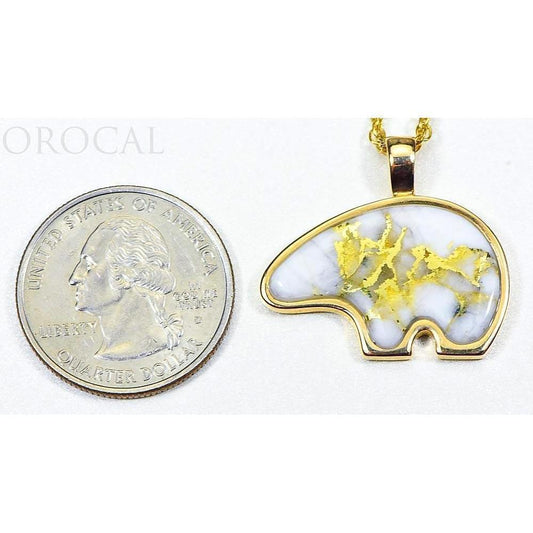 Orocal Gold Quartz Bear Pendant PBR1JHQX-Destination Gold Detectors