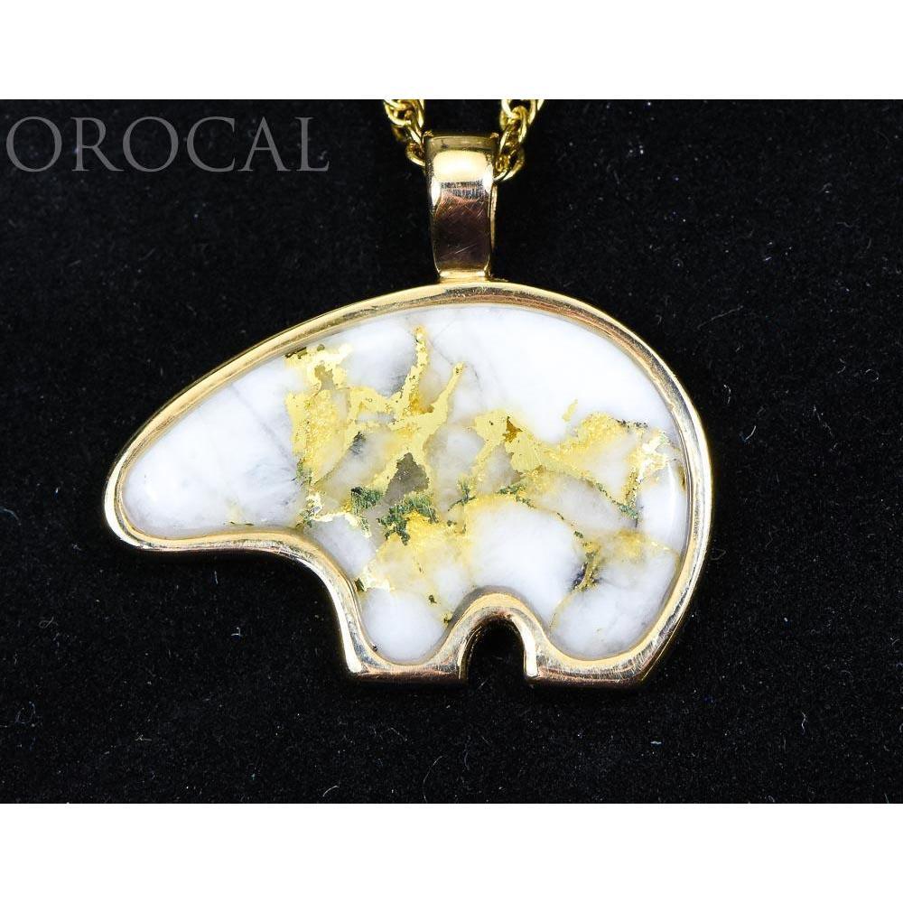 Orocal Gold Quartz Bear Pendant PBR1JHQX-Destination Gold Detectors