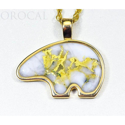 Orocal Gold Quartz Bear Pendant PBR1JHQX-Destination Gold Detectors