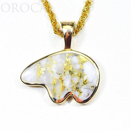 Orocal Gold Quartz Bear Pendant PBR1XLHQX-Destination Gold Detectors