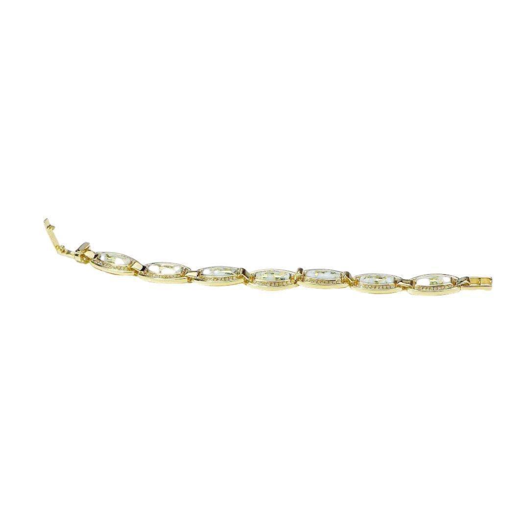 Orocal Gold Quartz Bracelet with Diamonds BDLOV6MMD210Q-Destination Gold Detectors