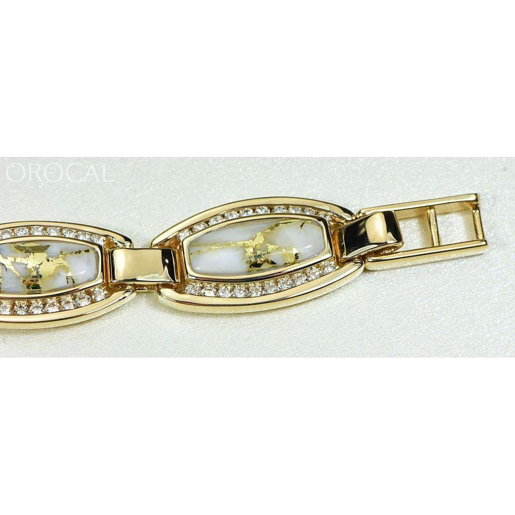 Orocal Gold Quartz Bracelet with Diamonds BDLOV6MMD210Q-Destination Gold Detectors