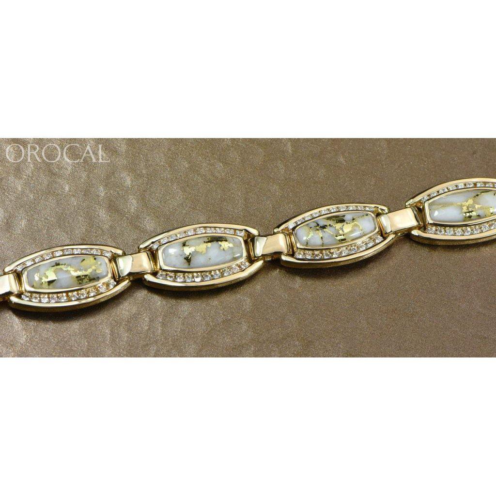 Orocal Gold Quartz Bracelet with Diamonds BDLOV6MMD210Q-Destination Gold Detectors