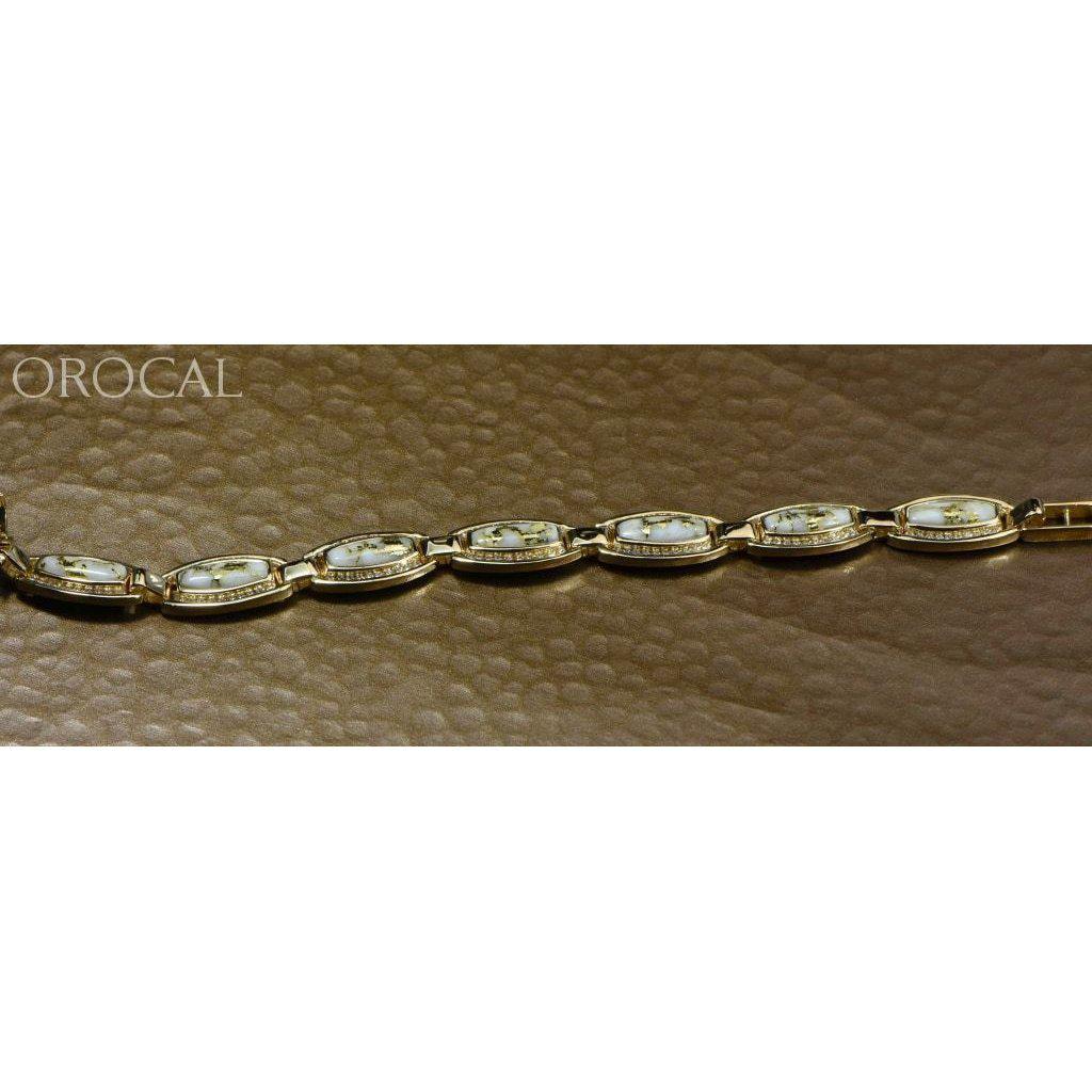 Orocal Gold Quartz Bracelet with Diamonds BDLOV6MMD210Q-Destination Gold Detectors