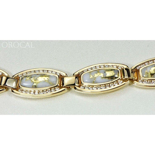 Orocal Gold Quartz Bracelet with Diamonds BDLOV6MMD210Q-Destination Gold Detectors