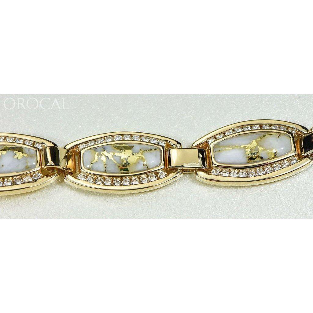 Orocal Gold Quartz Bracelet with Diamonds BDLOV6MMD210Q-Destination Gold Detectors