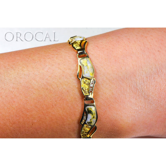 Orocal Gold Quartz Bracelet with Diamonds BWB24D36NQ-Destination Gold Detectors