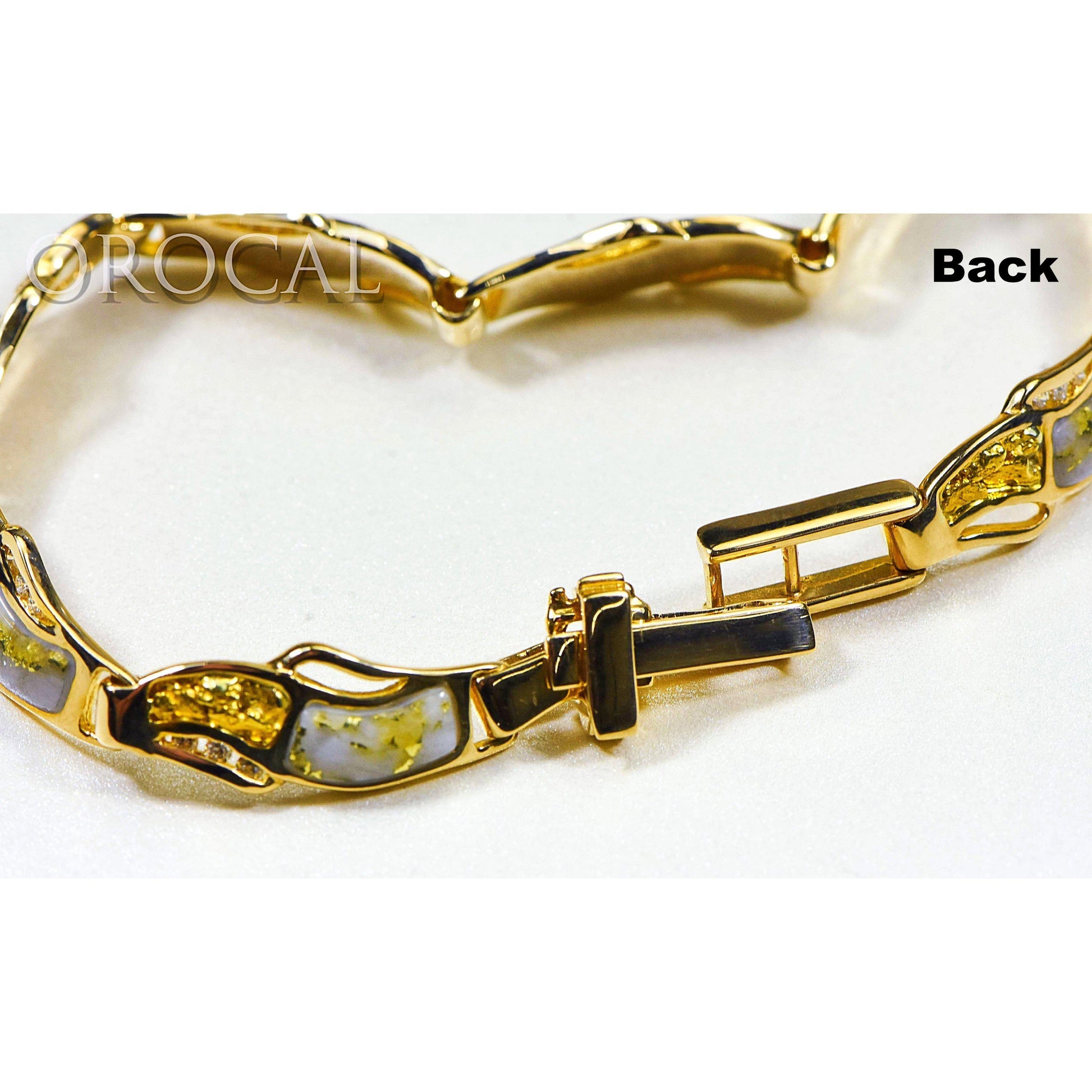 Orocal Gold Quartz Bracelet with Diamonds BWB24D36NQ-Destination Gold Detectors