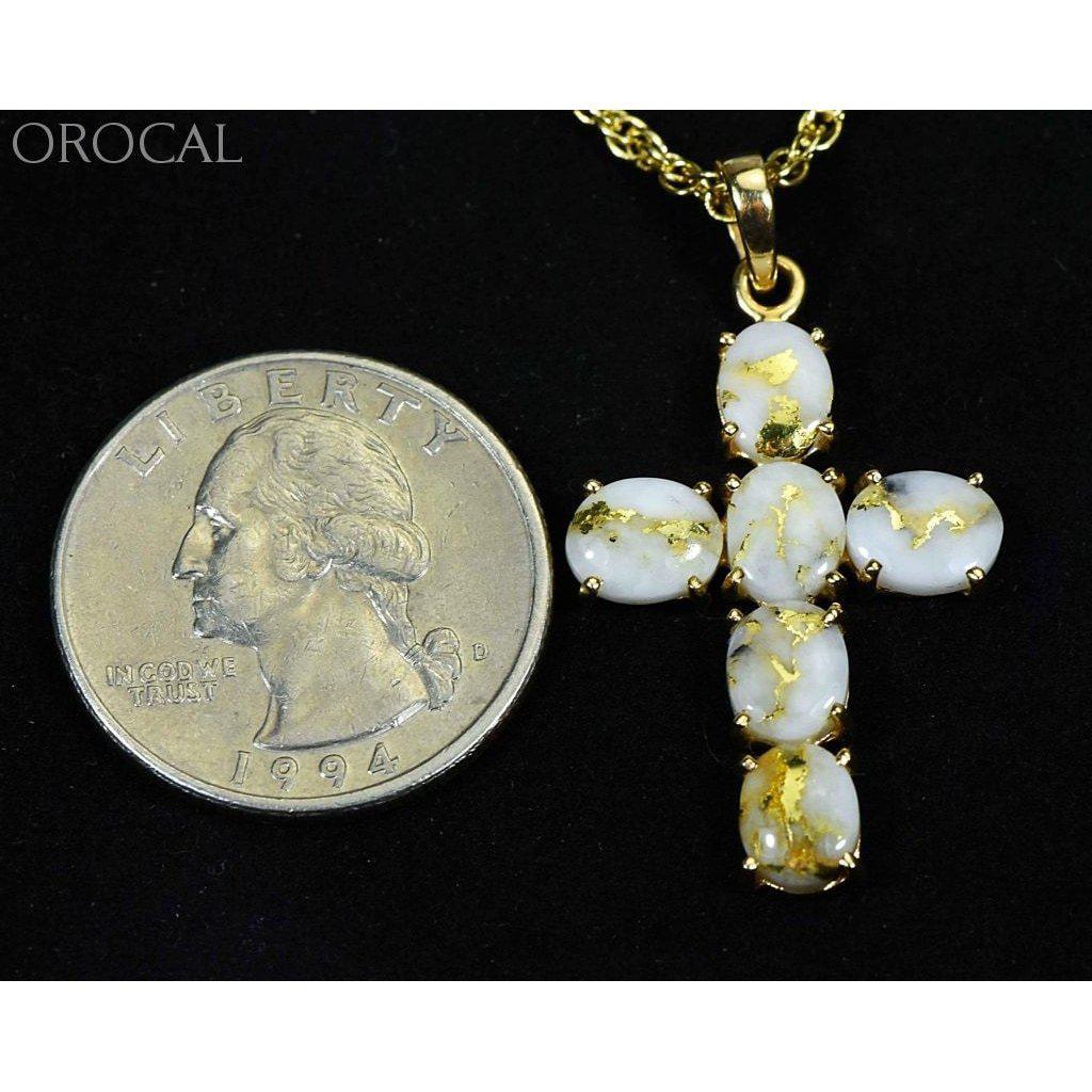 Orocal Gold Quartz Cross Pendant PCR1162Q-Destination Gold Detectors