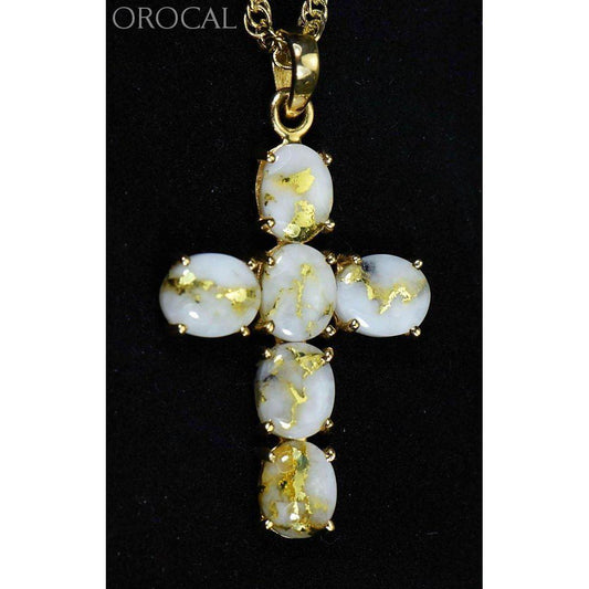 Orocal Gold Quartz Cross Pendant PCR1162Q-Destination Gold Detectors