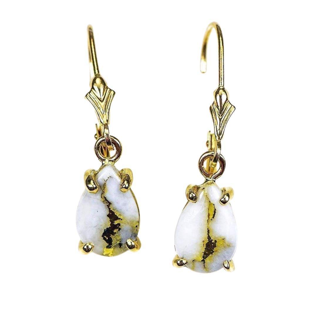 Orocal Gold Quartz Earrings Dangles E10*7Q/LB-Destination Gold Detectors