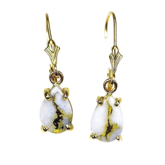 Orocal Gold Quartz Earrings Dangles E10*7Q/LB-Destination Gold Detectors