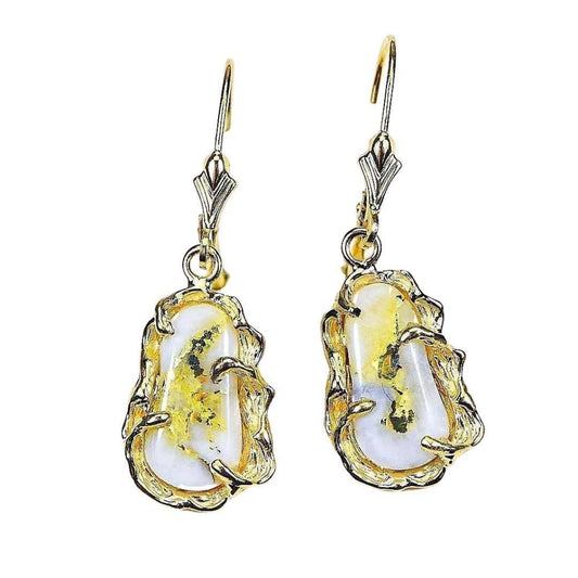 Orocal Gold Quartz Earrings Dangles EFFQ5/LB-Destination Gold Detectors