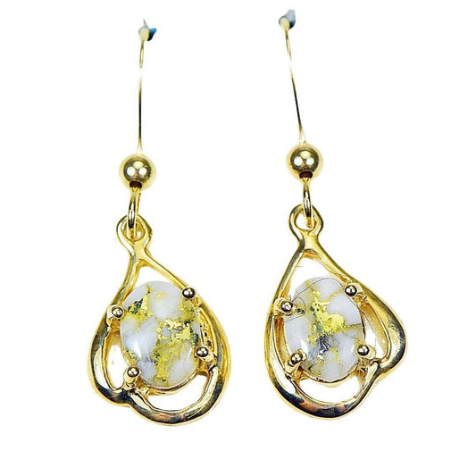 Orocal Gold Quartz Earrings Dangles EN870SMQ/LB-Destination Gold Detectors