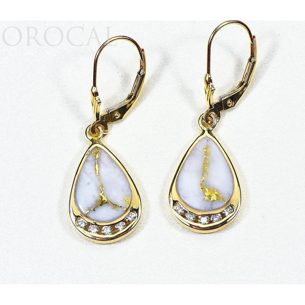 Orocal Gold Quartz Earrings Dangles with Diamonds EN1088DQ/LB-Destination Gold Detectors