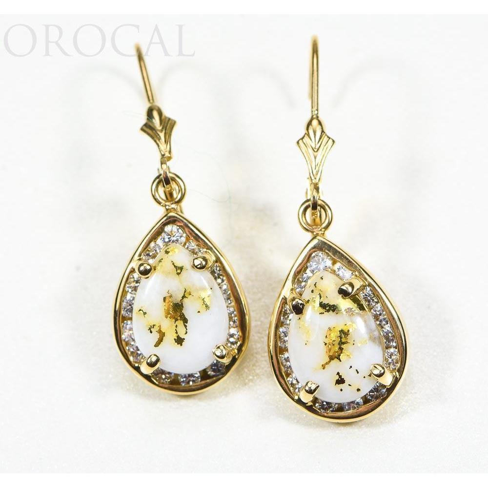 Orocal Gold Quartz Earrings Dangles with Diamonds EN630D60Q/LB-Destination Gold Detectors