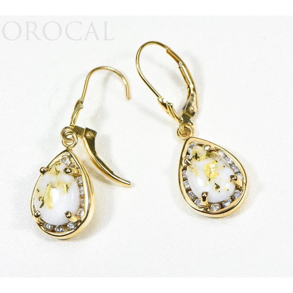 Orocal Gold Quartz Earrings Dangles with Diamonds EN630D60Q/LB-Destination Gold Detectors