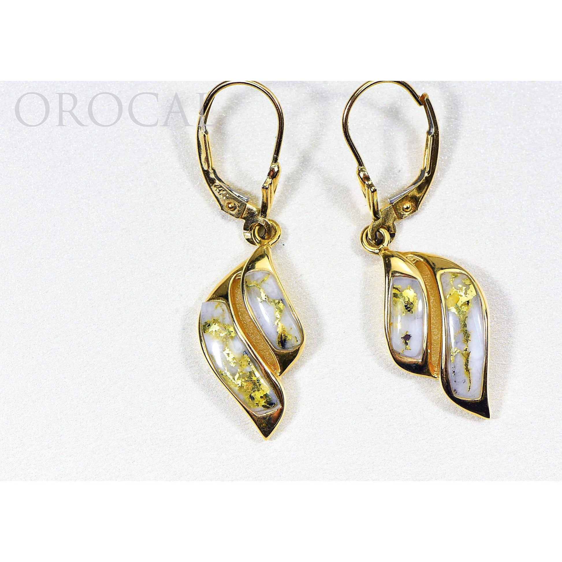 Orocal Gold Quartz Earrings Dangling EN645Q/LB-Destination Gold Detectors