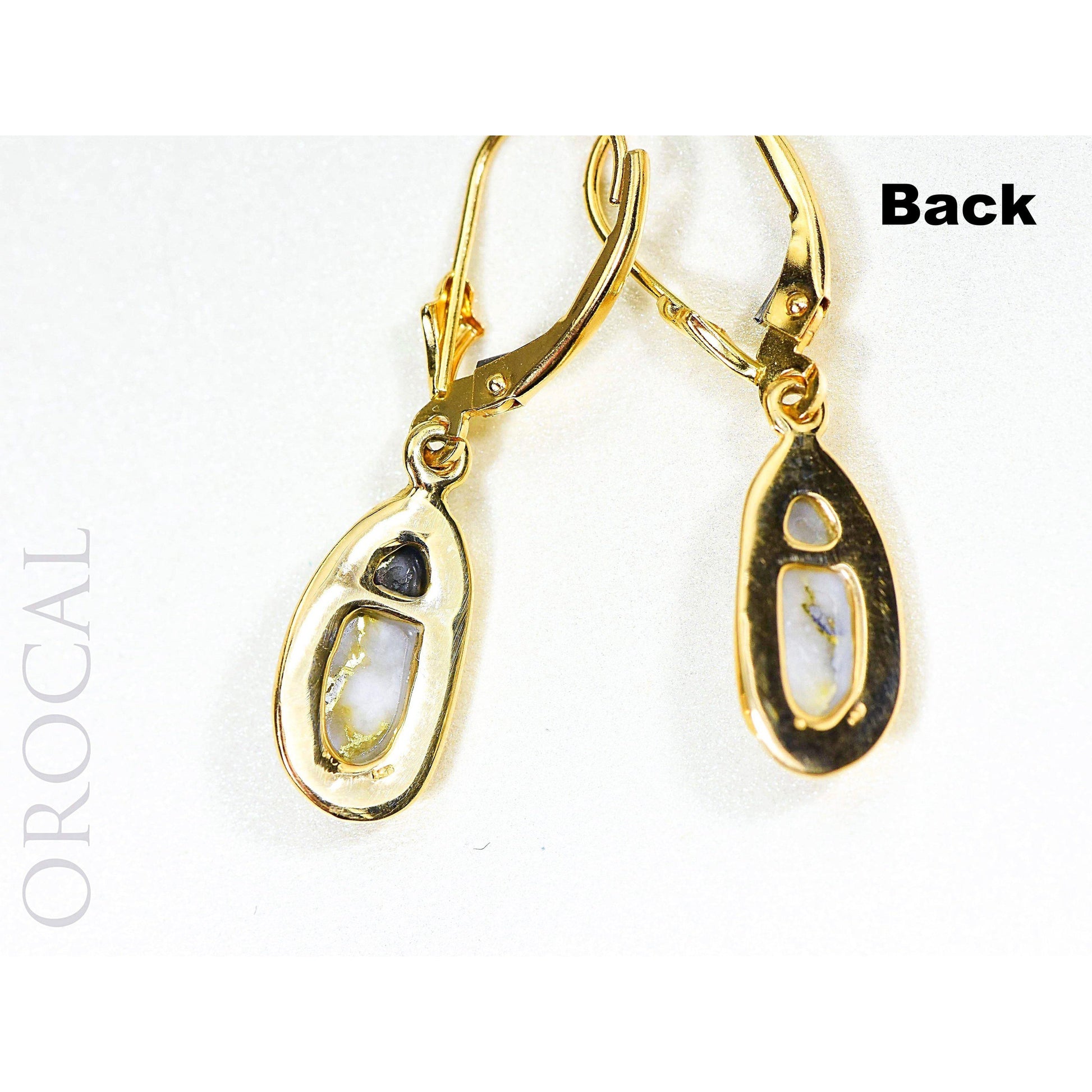 Orocal Gold Quartz Earrings Dangling EN762Q/LB-Destination Gold Detectors
