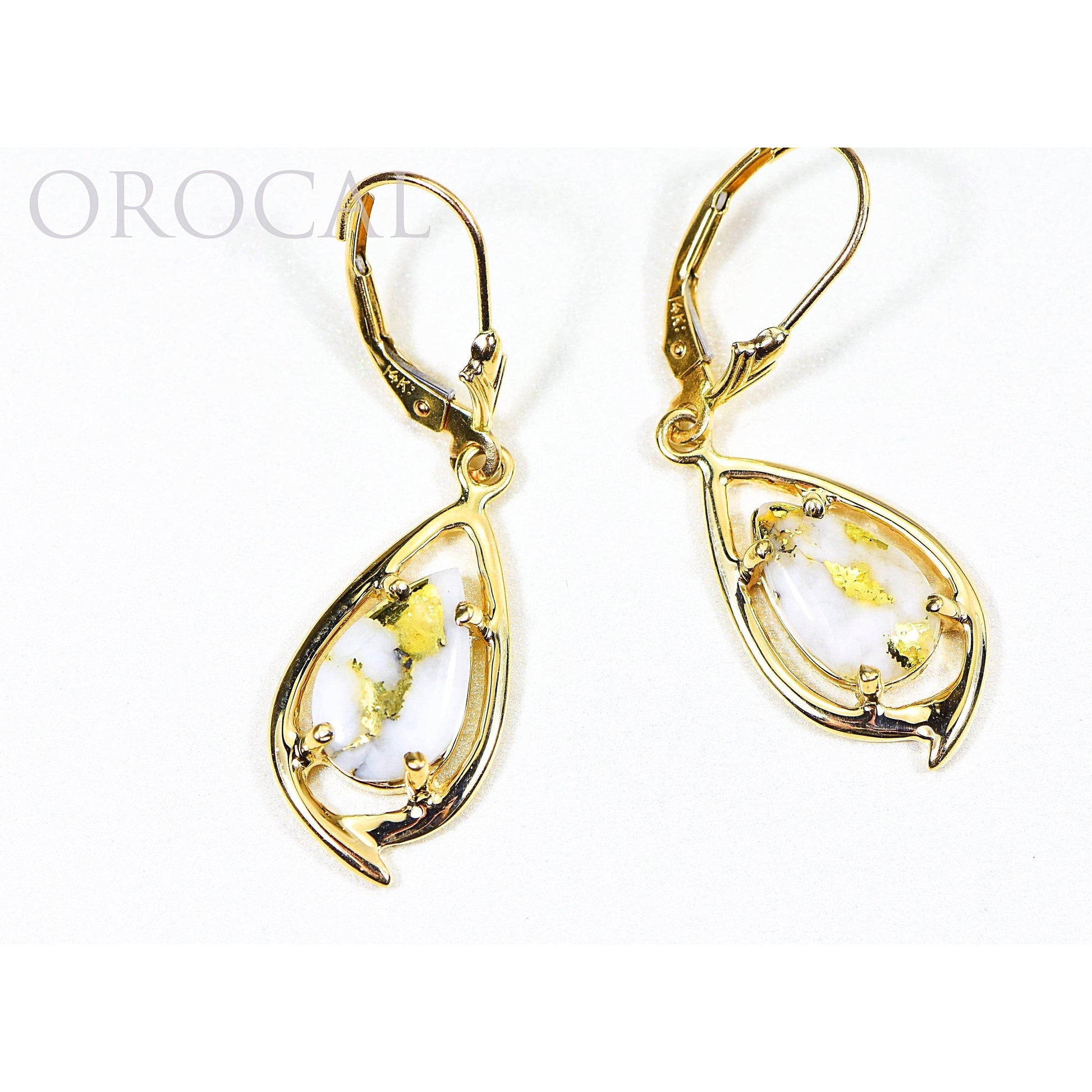 Orocal Gold Quartz Earrings Dangling EN774Q/LB-Destination Gold Detectors