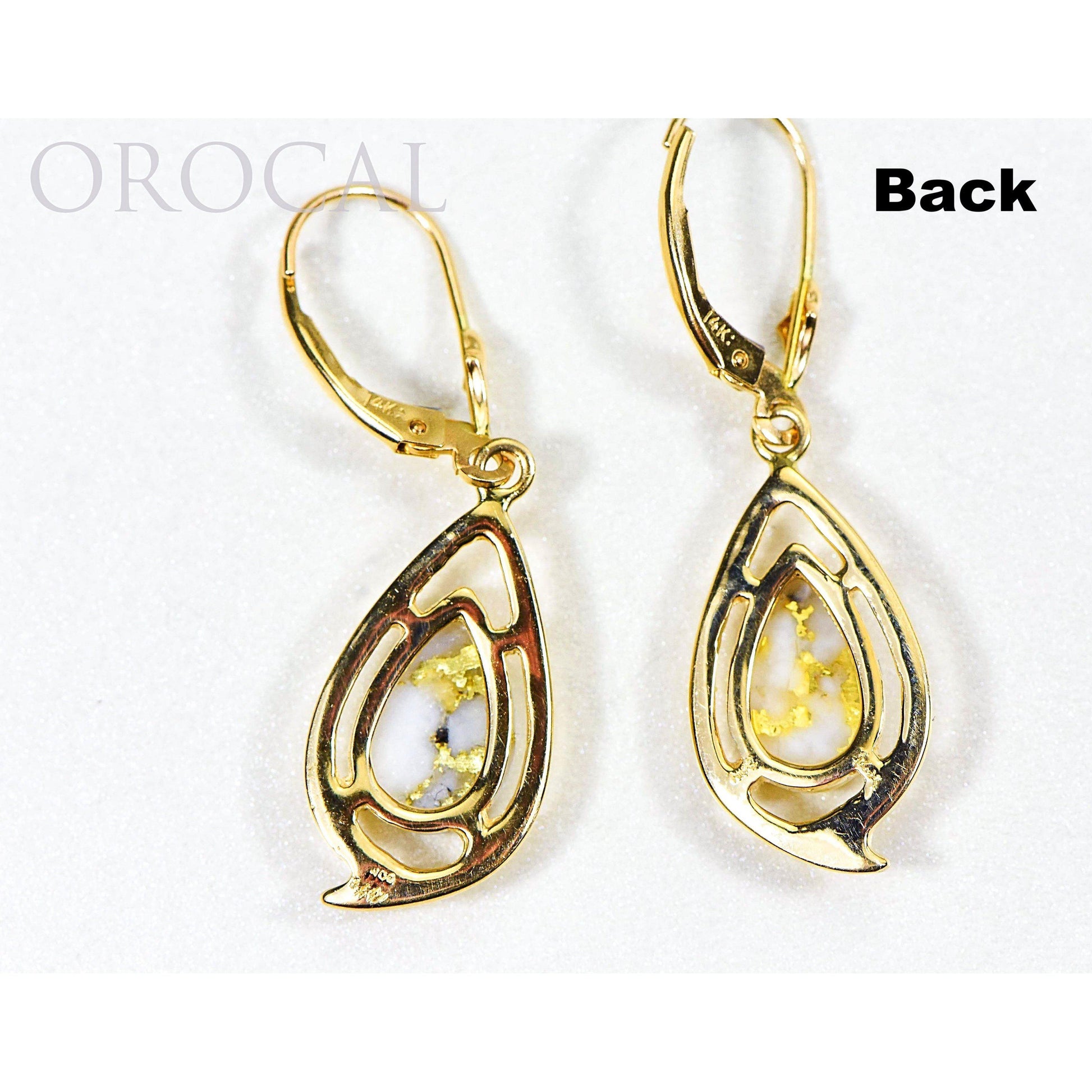 Orocal Gold Quartz Earrings Dangling EN774Q/LB-Destination Gold Detectors