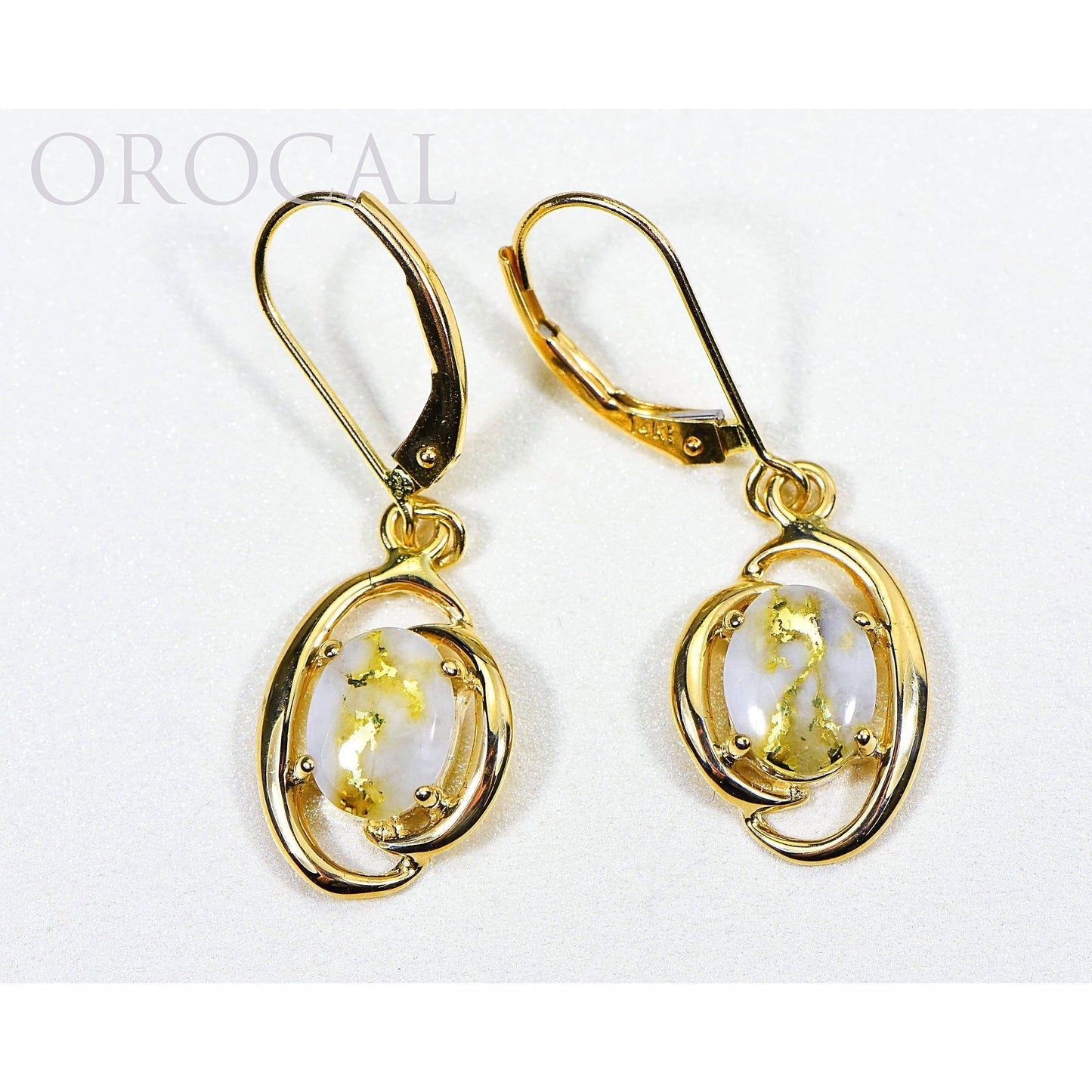 Orocal Gold Quartz Earrings Dangling EN805Q/LB-Destination Gold Detectors
