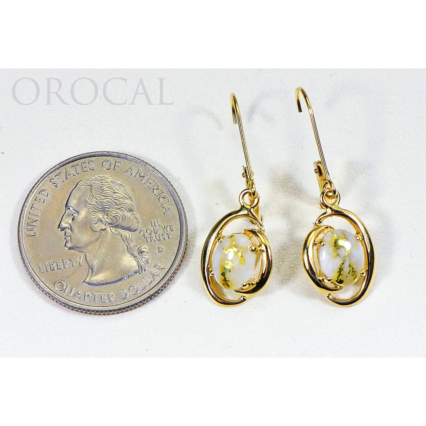 Orocal Gold Quartz Earrings Dangling EN805Q/LB-Destination Gold Detectors