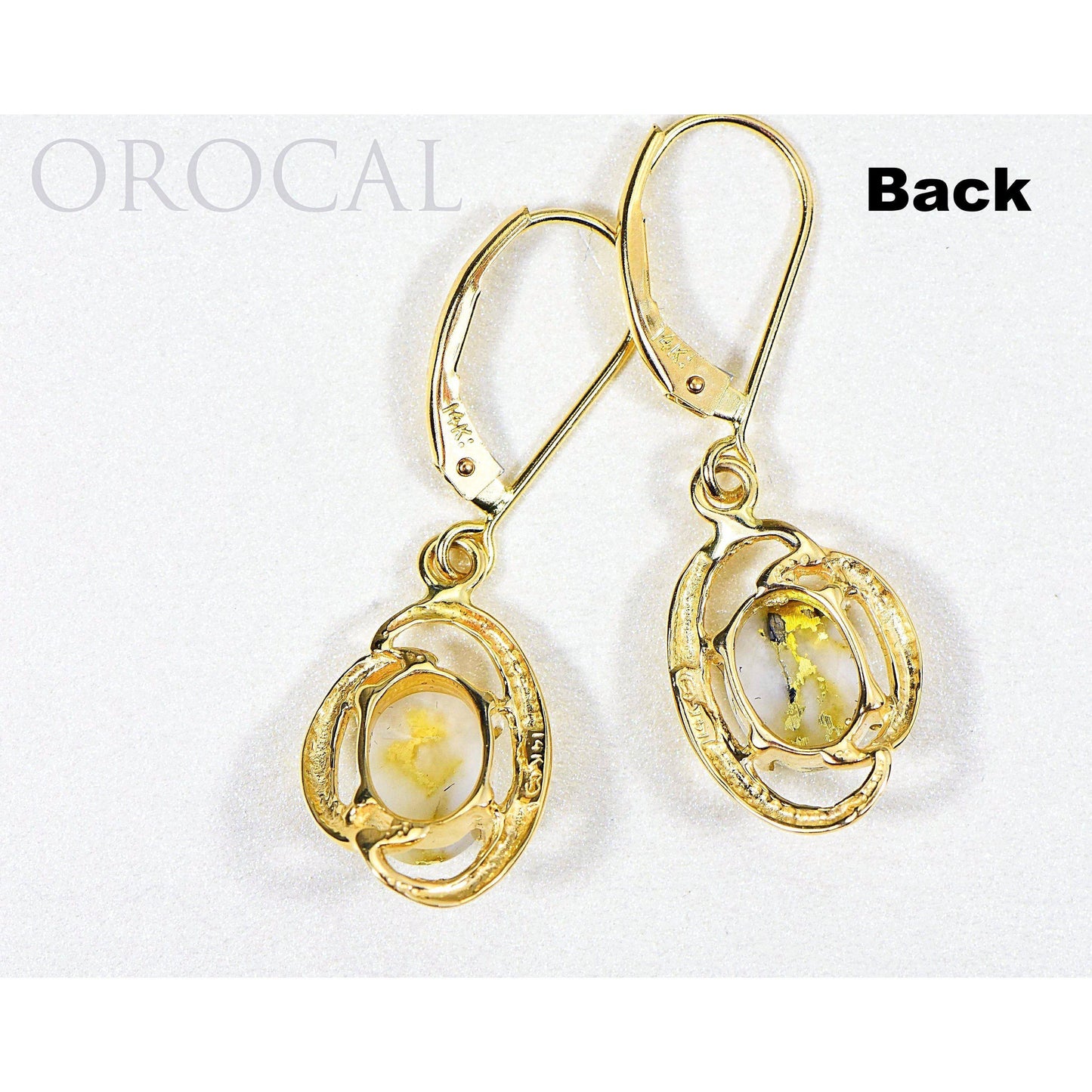 Orocal Gold Quartz Earrings Dangling EN805Q/LB-Destination Gold Detectors