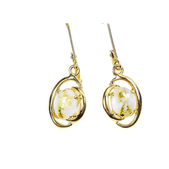 Orocal Gold Quartz Earrings Dangling EN805Q/LB-Destination Gold Detectors