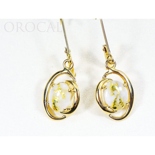 Orocal Gold Quartz Earrings Dangling EN805Q/LB-Destination Gold Detectors