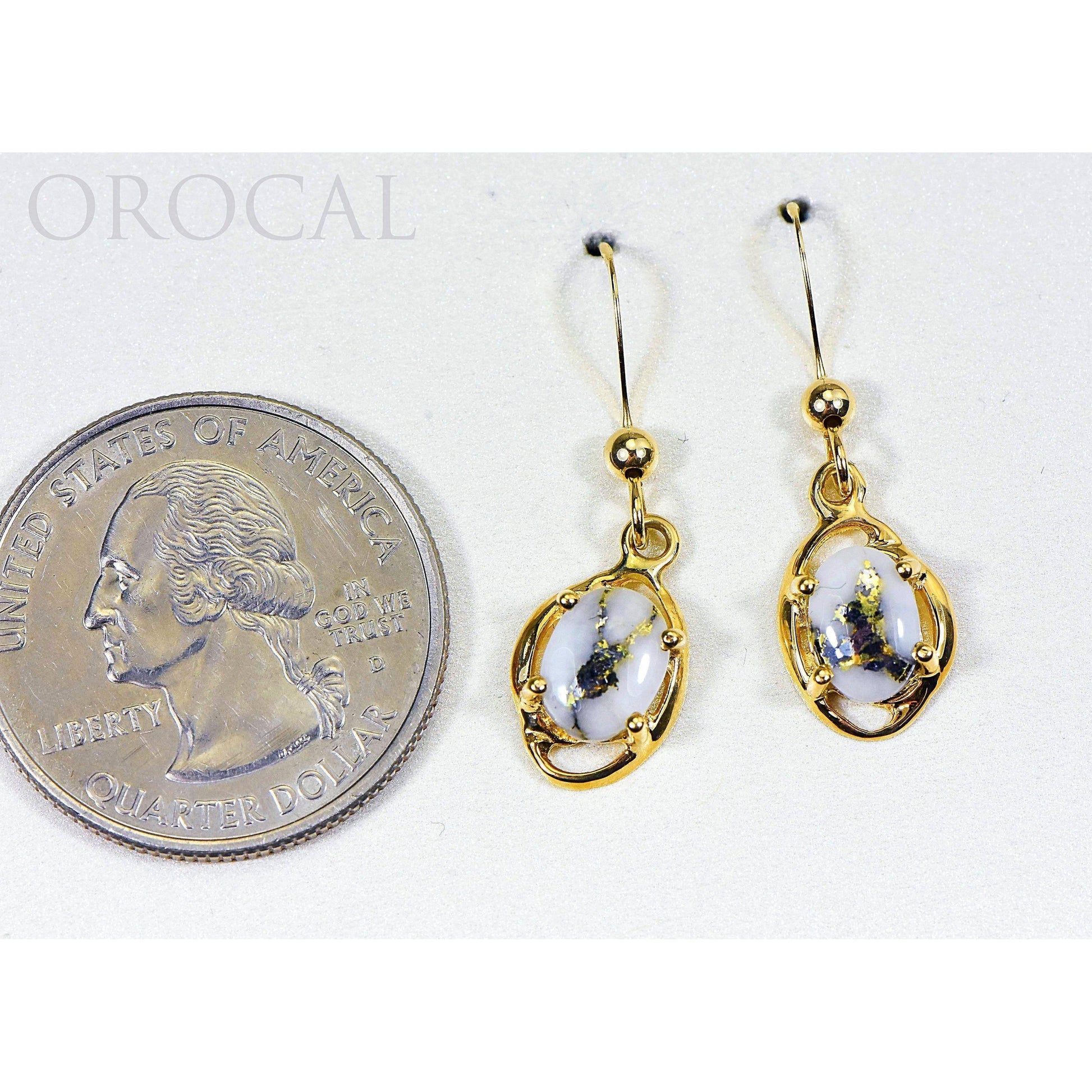 Orocal Gold Quartz Earrings Dangling EN805XSQ/WD-Destination Gold Detectors