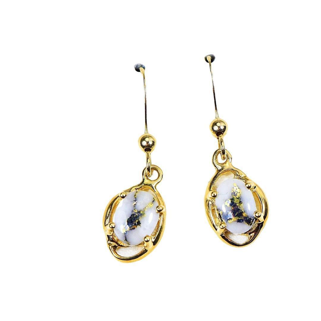 Orocal Gold Quartz Earrings Dangling EN805XSQ/WD-Destination Gold Detectors