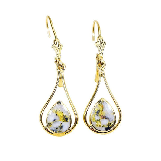 Orocal Gold Quartz Earrings Dangling EN869Q/LB-Destination Gold Detectors