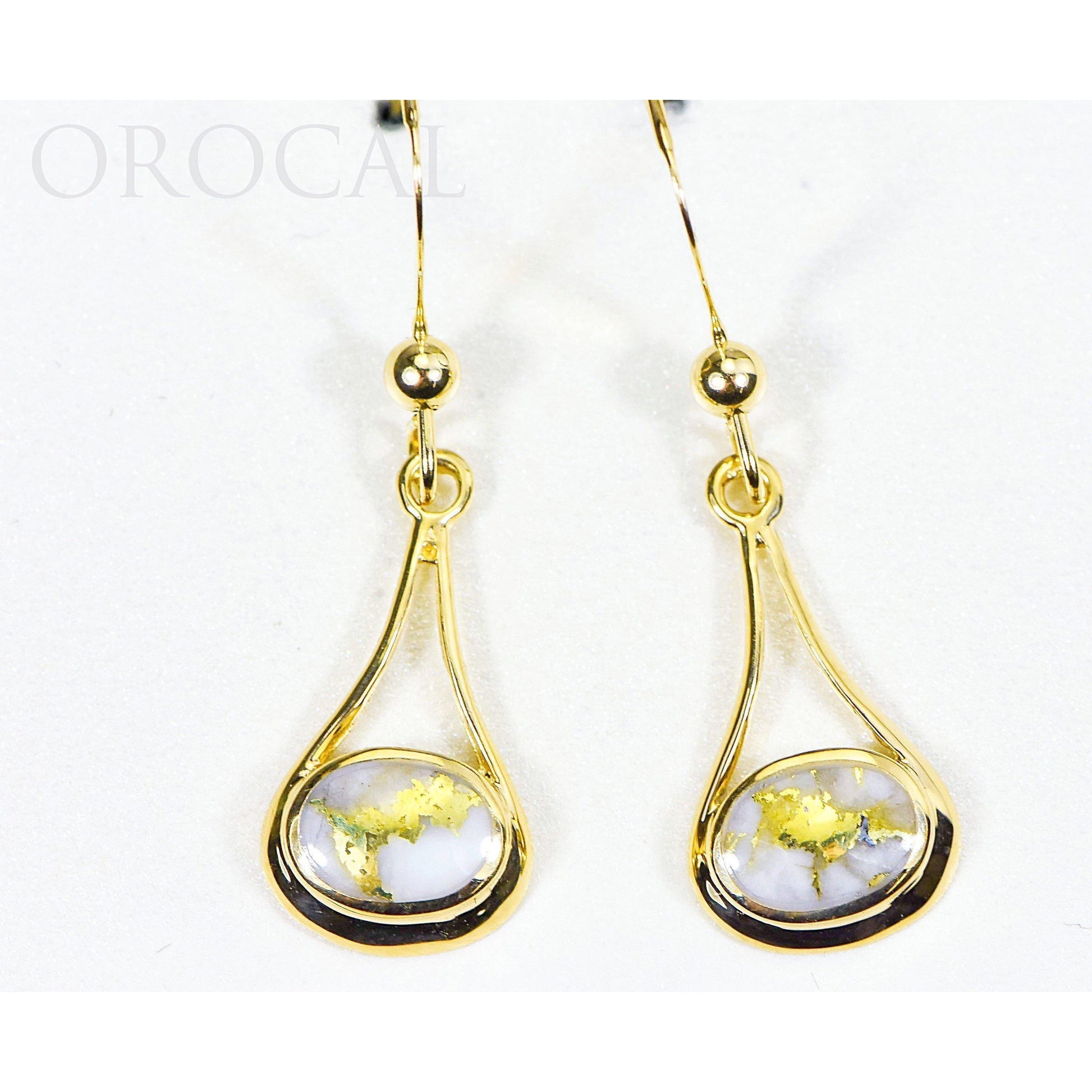 Orocal Gold Quartz Earrings Dangling EN871Q/WD-Destination Gold Detectors