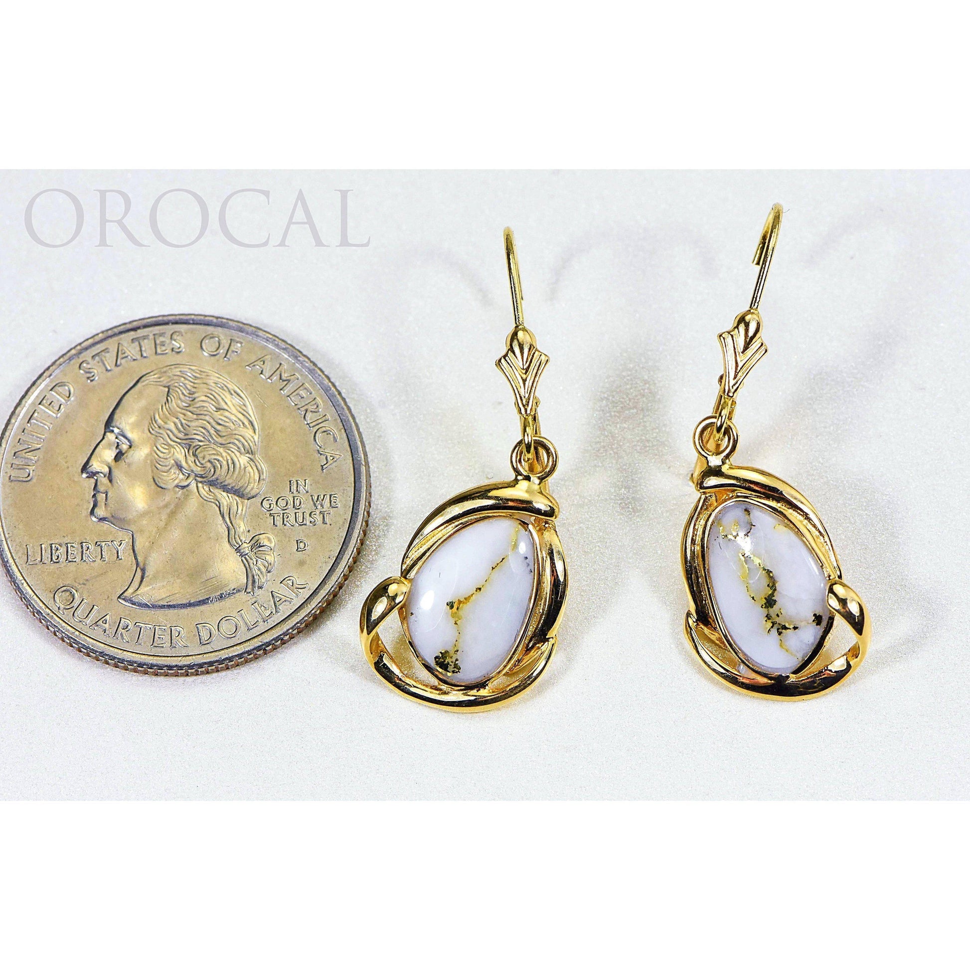Orocal Gold Quartz Earrings EN1105Q/LB-Destination Gold Detectors