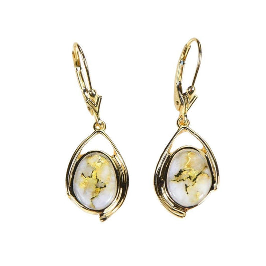 Orocal Gold Quartz Earrings Lever Backs EN1117Q/LB-Destination Gold Detectors