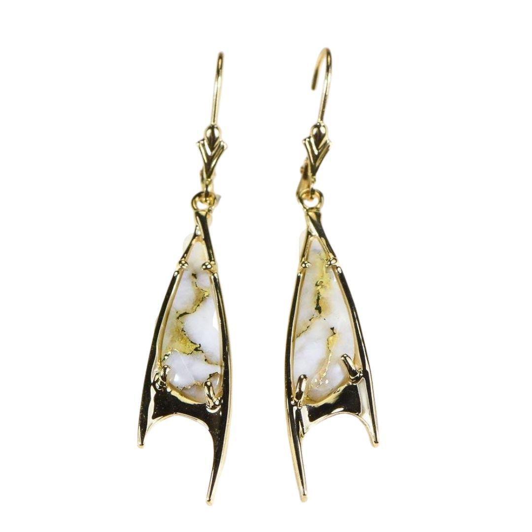 Orocal Gold Quartz Earrings Lever Backs EN3700Q/LB-Destination Gold Detectors