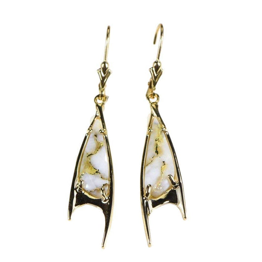 Orocal Gold Quartz Earrings Lever Backs EN3700Q/LB-Destination Gold Detectors