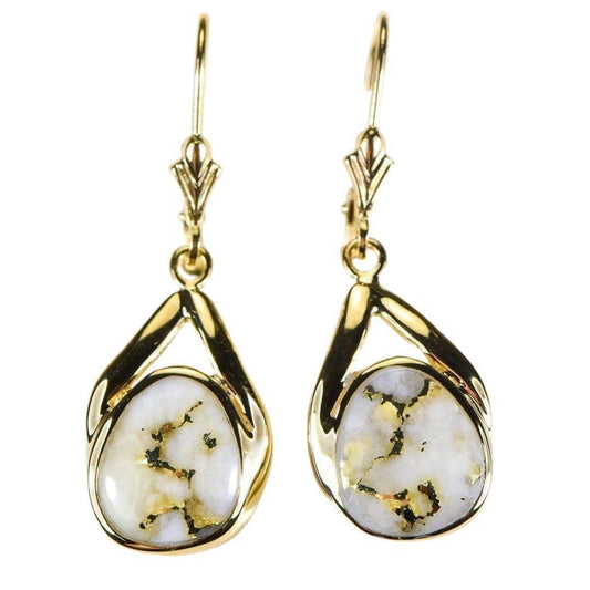 Orocal Gold Quartz Earrings Lever Backs EN782Q/LB-Destination Gold Detectors