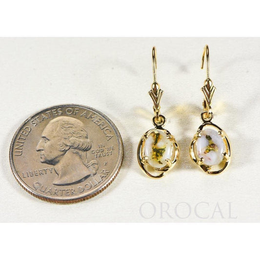 Orocal Gold Quartz Earrings Lever Backs EN805XSQ/LB-Destination Gold Detectors