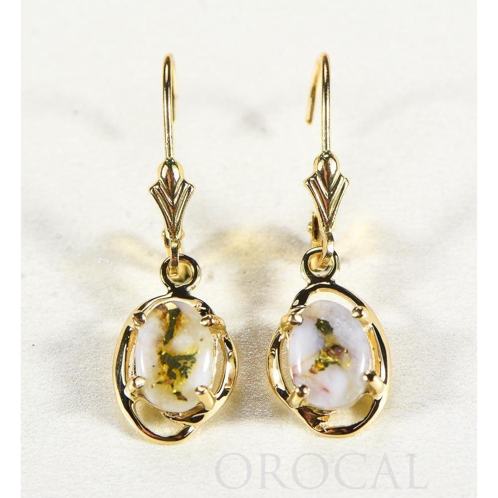 Orocal Gold Quartz Earrings Lever Backs EN805XSQ/LB-Destination Gold Detectors