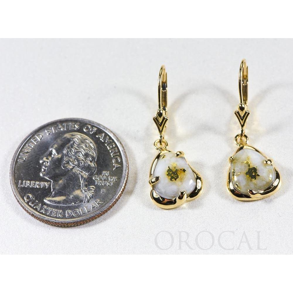 Orocal Gold Quartz Earrings Lever Backs ESC115XSQ/LB-Destination Gold Detectors