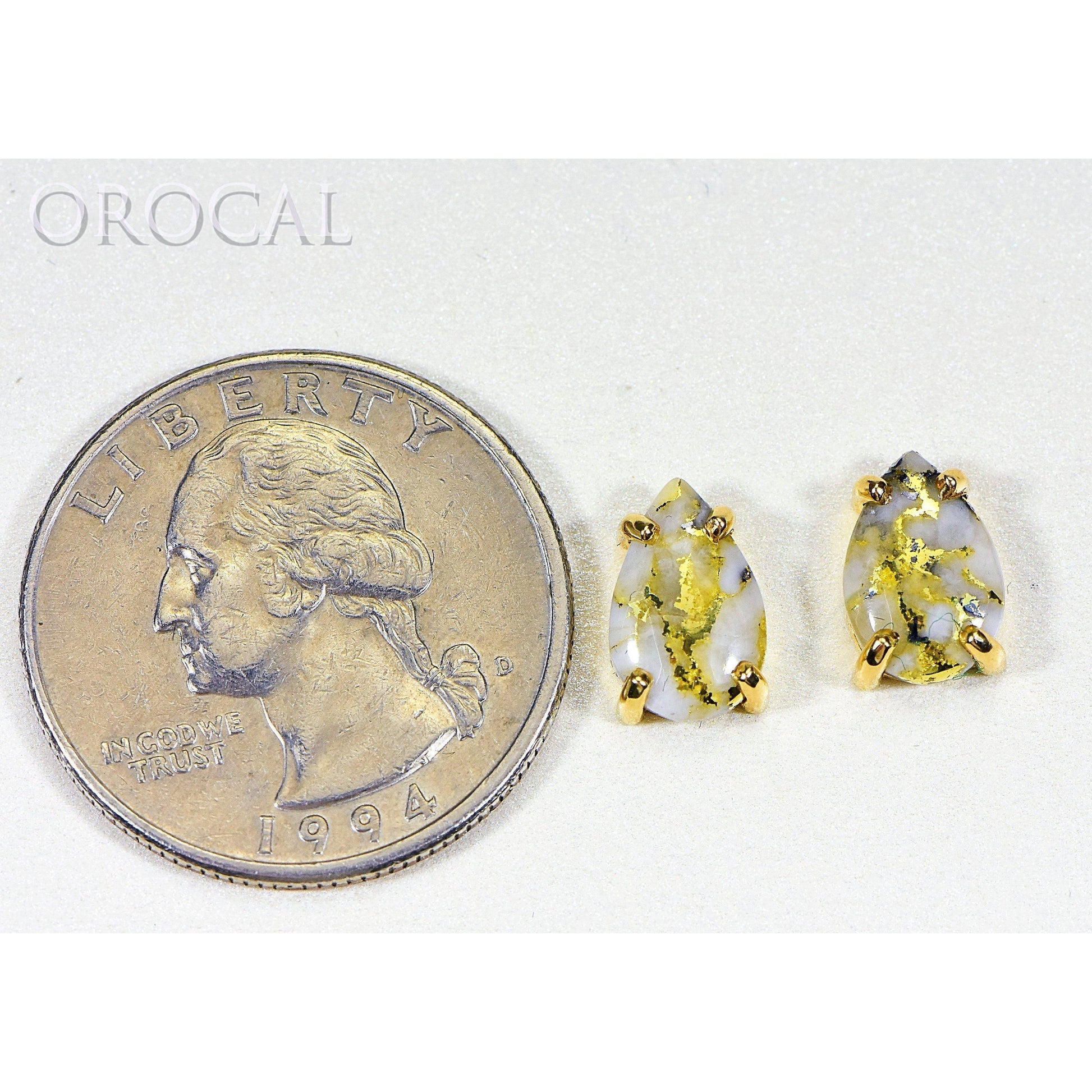 Orocal Gold Quartz Earrings Post Backs E10*7Q-Destination Gold Detectors