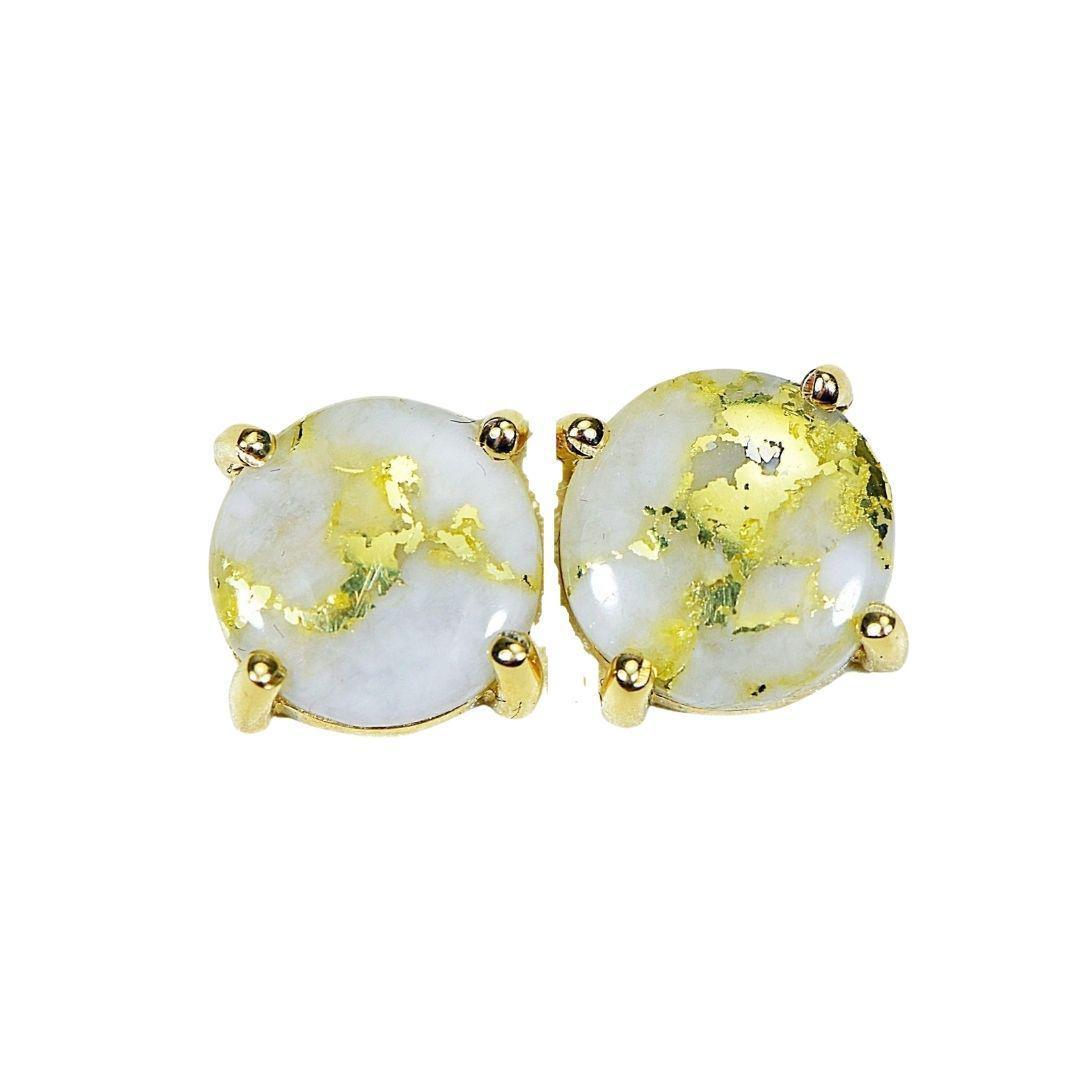 Orocal Gold Quartz Earrings Post Backs E8MMQ-Destination Gold Detectors